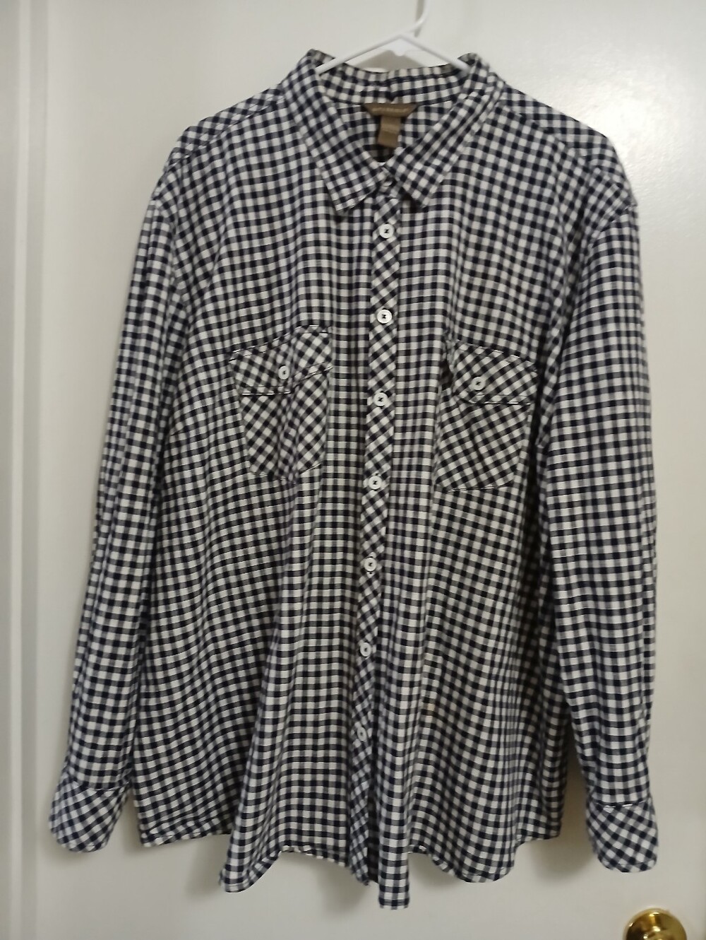 Bit & Bridle Black White Gigham Checkered Shirt 3X